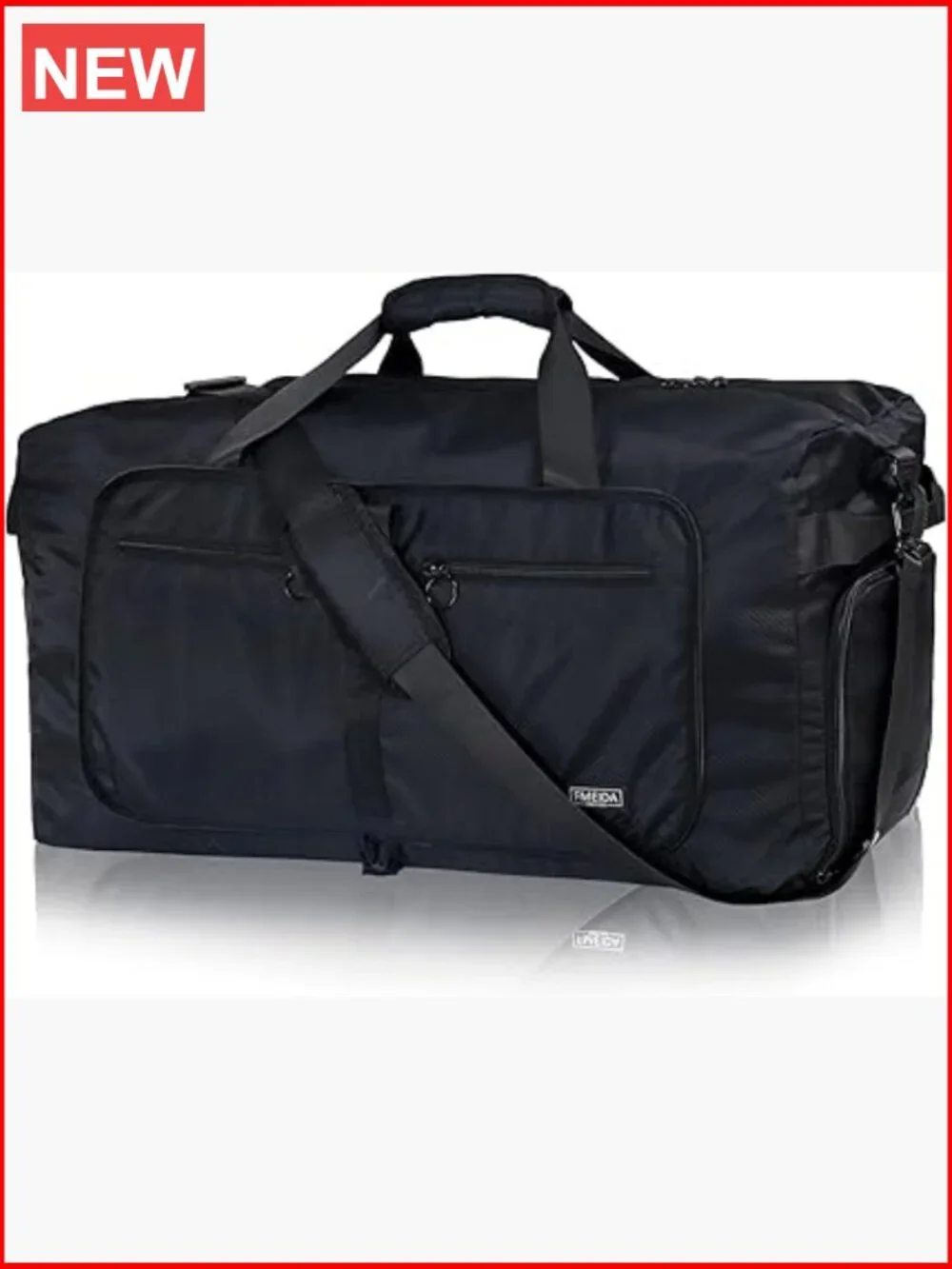 65L Foldable Travel Duffle Bag with Shoes Compartment, Water Resistant, Tear